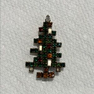Festive Christmas Tree Brooch